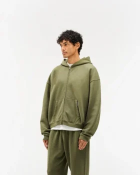 Initial Boxy Zip Through Hoodie