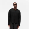 Initial Henley Waffle Long Sleeve T-Shirt