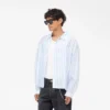 Long Sleeve Sheer Stripe Boxy Shirt