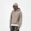 Textured Borg Hoodie